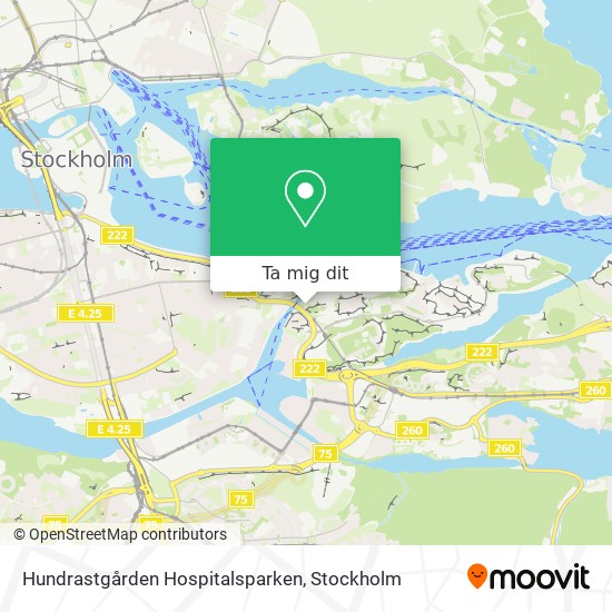 Hundrastgården Hospitalsparken karta