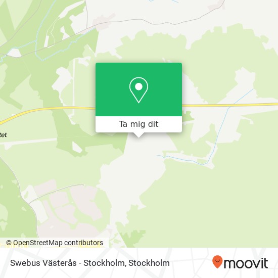 Swebus Västerås - Stockholm karta