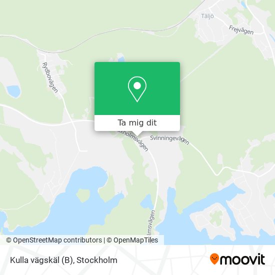 Kulla vägskäl (B) karta