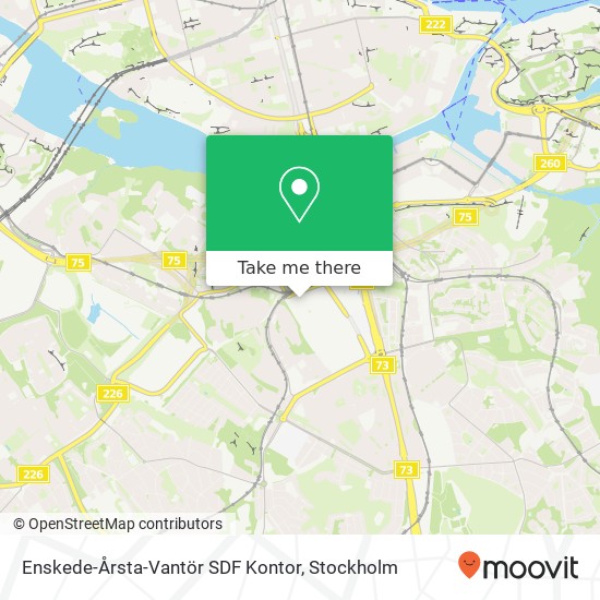 Enskede-Årsta-Vantör SDF Kontor karta