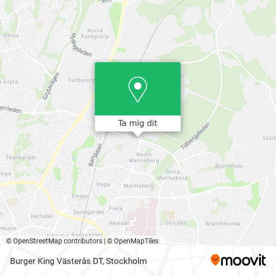 Burger King Västerås DT karta