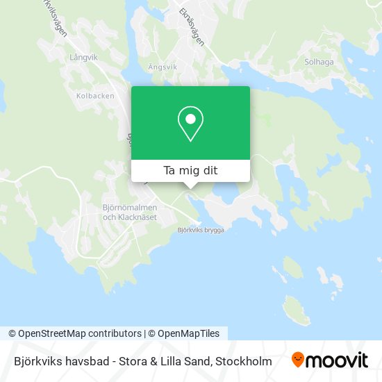 Björkviks havsbad - Stora & Lilla Sand karta