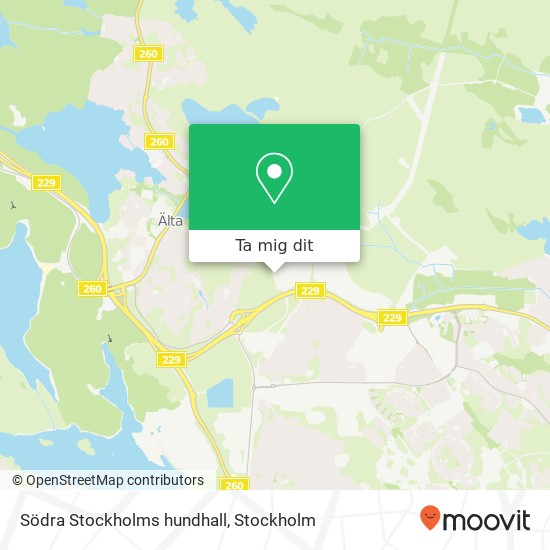 Södra Stockholms hundhall karta