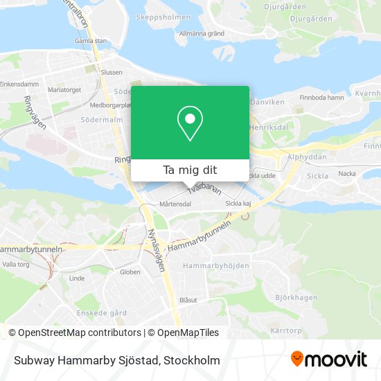 Subway Hammarby Sjöstad karta