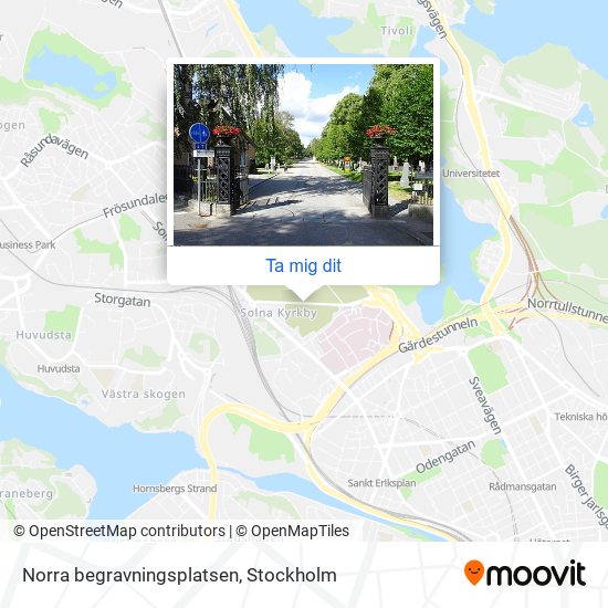 Norra begravningsplatsen karta