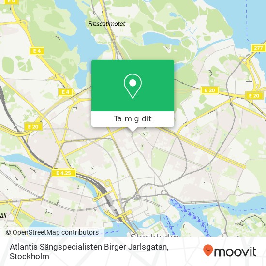 Atlantis Sängspecialisten Birger Jarlsgatan karta