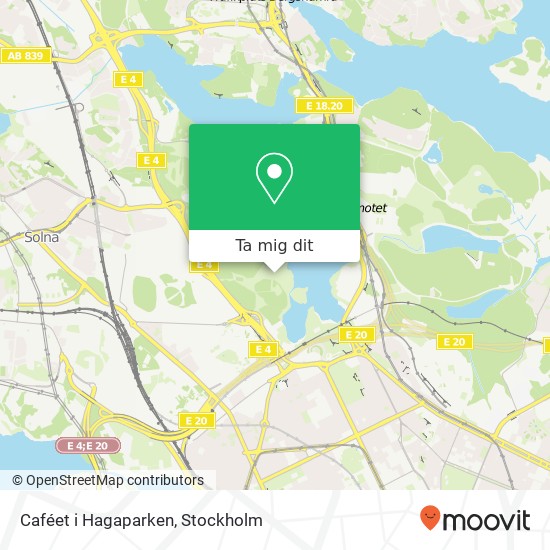 Caféet i Hagaparken karta