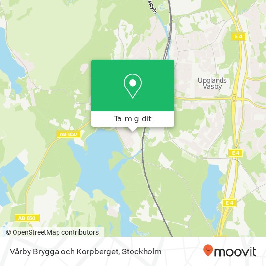 Vårby Brygga och Korpberget karta