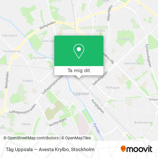Tåg Uppsala — Avesta Krylbo karta