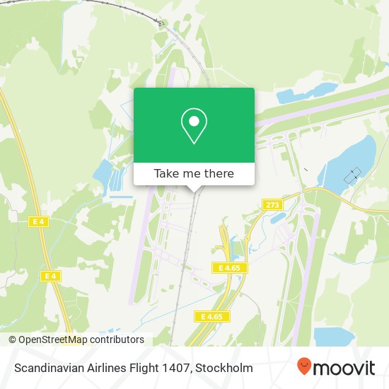 Scandinavian Airlines Flight 1407 karta