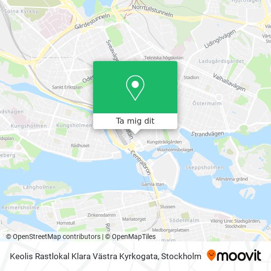 Keolis Rastlokal Klara Västra Kyrkogata karta