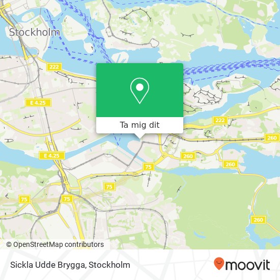 Sickla Udde Brygga karta