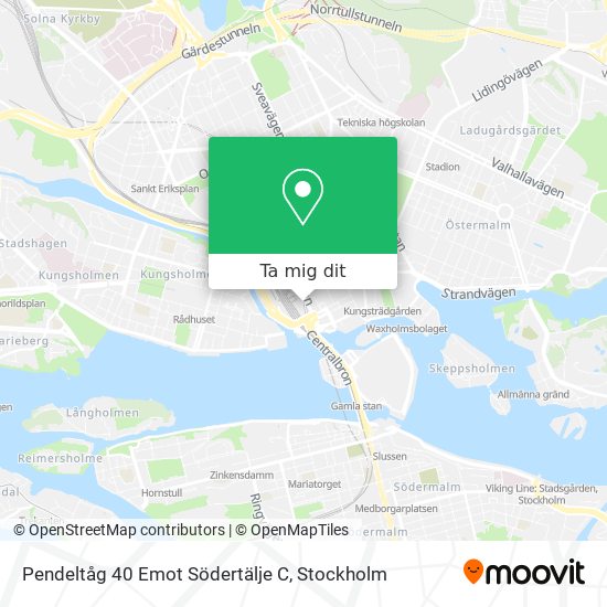 Pendeltåg 40 Emot Södertälje C karta