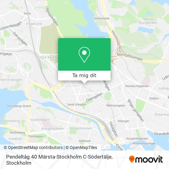 Pendeltåg 40 Märsta-Stockholm C-Södertälje karta
