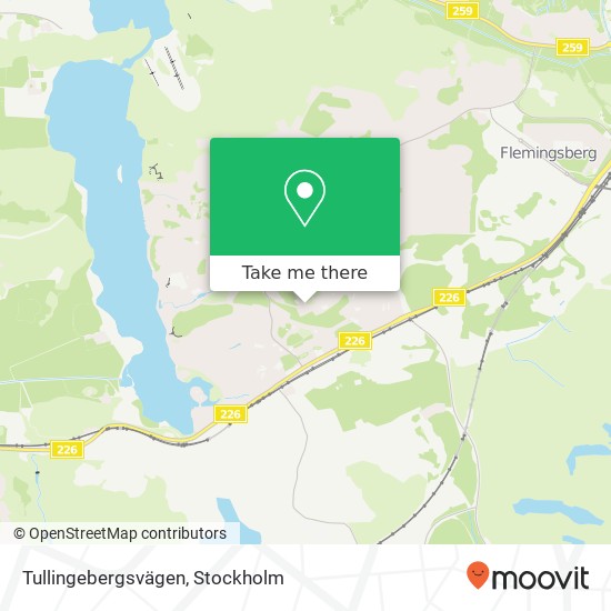 Tullingebergsvägen karta