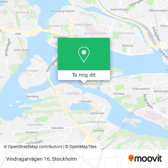 Vindragarvägen 16 karta