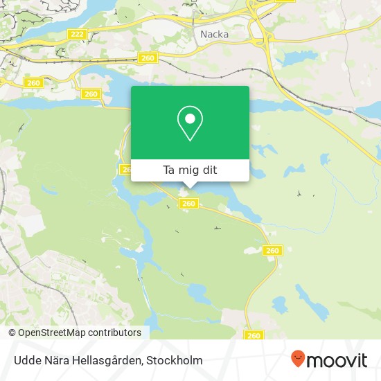 Udde Nära Hellasgården karta