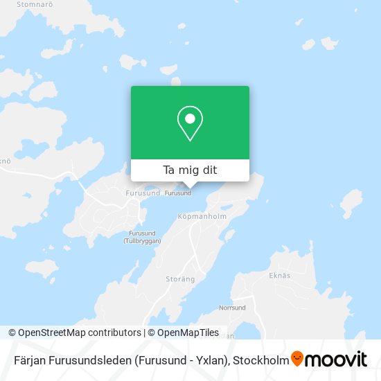 Färjan Furusundsleden (Furusund - Yxlan) karta
