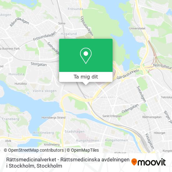 Rättsmedicinalverket - Rättsmedicinska avdelningen i Stockholm karta