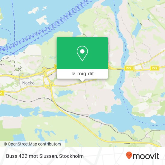 Buss 422 mot Slussen karta
