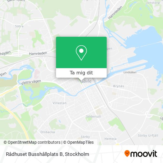 Rådhuset Busshållplats B karta
