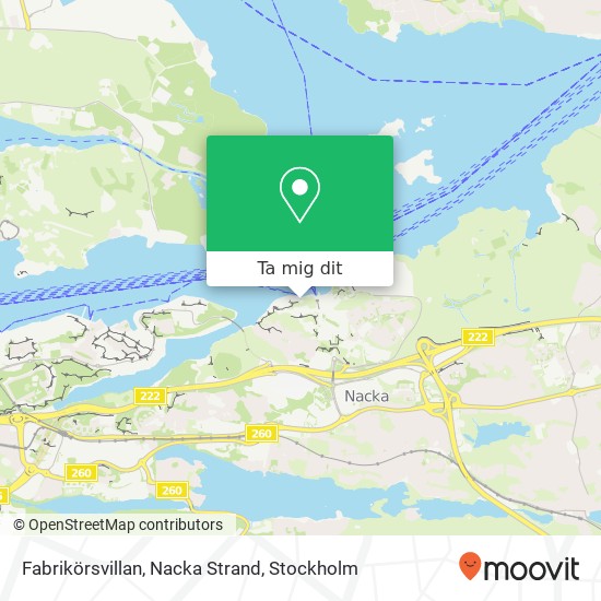 Fabrikörsvillan, Nacka Strand karta