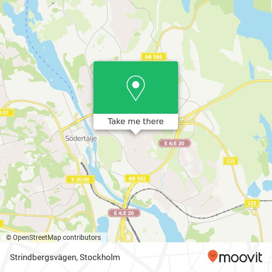 Strindbergsvägen karta