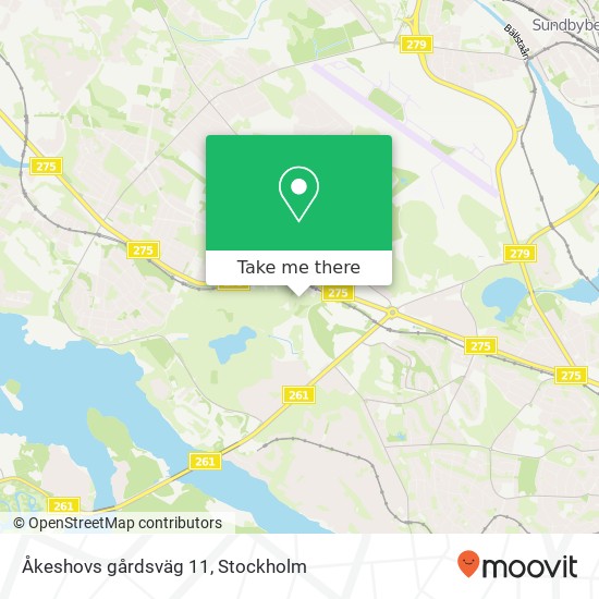 Åkeshovs gårdsväg 11 karta