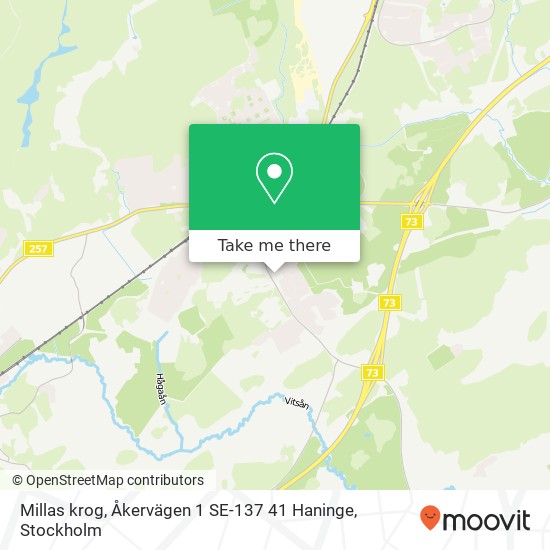 Millas krog, Åkervägen 1 SE-137 41 Haninge karta