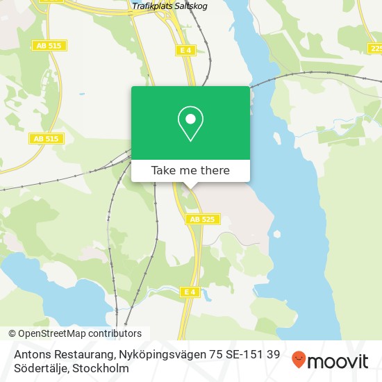 Antons Restaurang, Nyköpingsvägen 75 SE-151 39 Södertälje karta