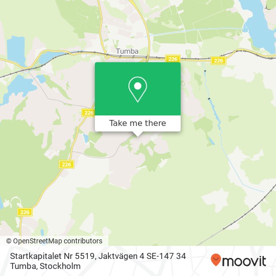 Startkapitalet Nr 5519, Jaktvägen 4 SE-147 34 Tumba karta