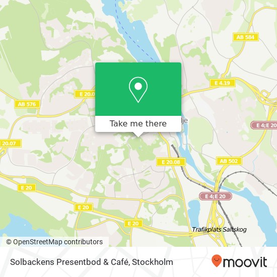 Solbackens Presentbod & Café, Torekällberget SE-151 45 Södertälje karta