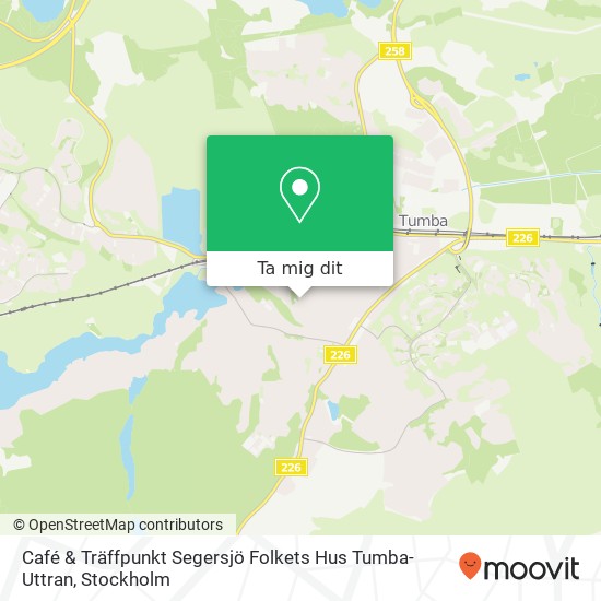 Café & Träffpunkt Segersjö Folkets Hus Tumba-Uttran, Scheelevägen SE-147 31 Tumba karta