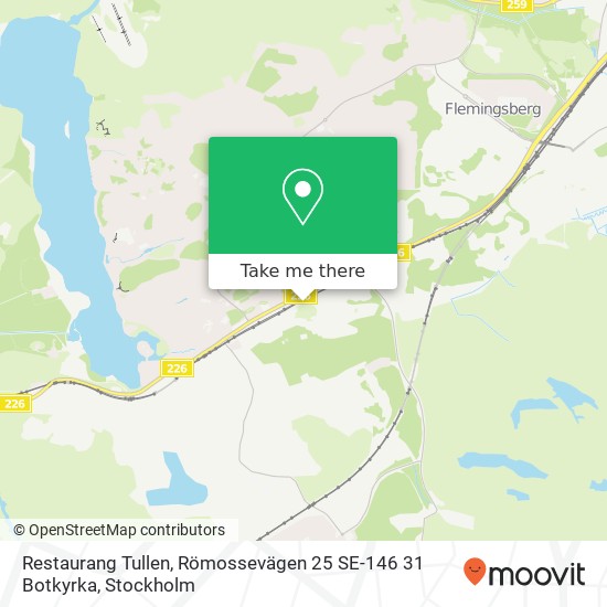 Restaurang Tullen, Römossevägen 25 SE-146 31 Botkyrka karta