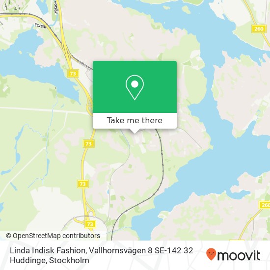 Linda Indisk Fashion, Vallhornsvägen 8 SE-142 32 Huddinge karta