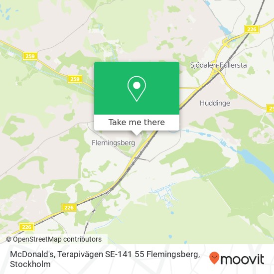 McDonald's, Terapivägen SE-141 55 Flemingsberg karta