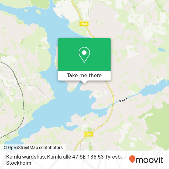 Kumla wärdshus, Kumla allé 47 SE-135 53 Tyresö karta