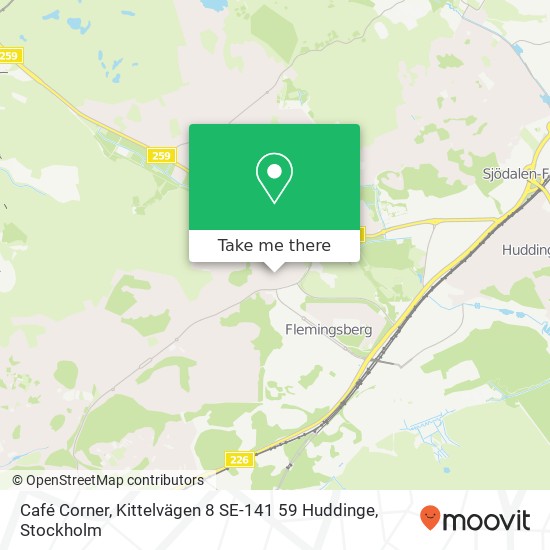 Café Corner, Kittelvägen 8 SE-141 59 Huddinge karta
