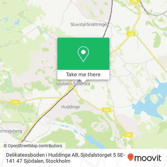 Delikatessboden i Huddinge AB, Sjödalstorget 5 SE-141 47 Sjödalen karta