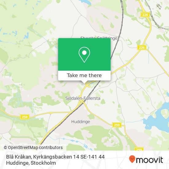 Blå Kråkan, Kyrkängsbacken 14 SE-141 44 Huddinge karta