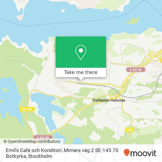 Emil's Café och Konditori, Mimers väg 2 SE-145 70 Botkyrka karta