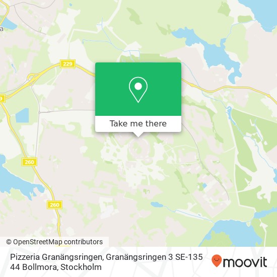 Pizzeria Granängsringen, Granängsringen 3 SE-135 44 Bollmora karta