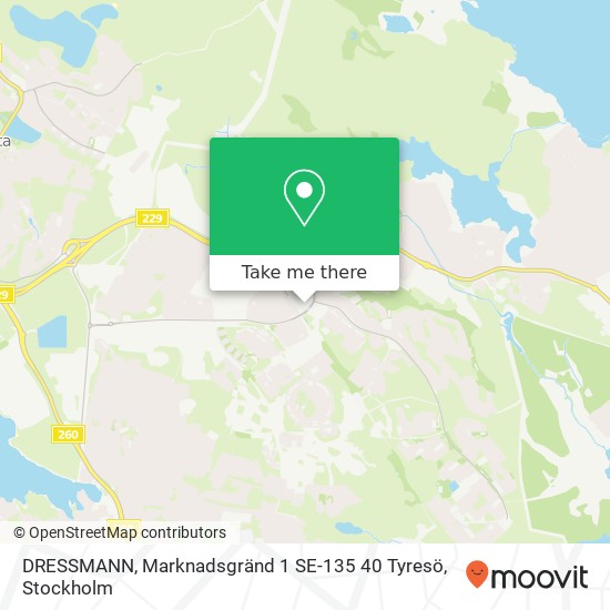 DRESSMANN, Marknadsgränd 1 SE-135 40 Tyresö karta
