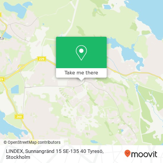 LINDEX, Sunnangränd 15 SE-135 40 Tyresö karta