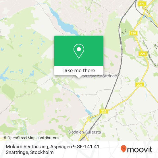 Mokum Restaurang, Aspvägen 9 SE-141 41 Snättringe karta