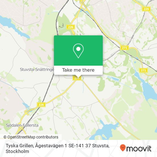 Tyska Grillen, Ågestavägen 1 SE-141 37 Stuvsta karta