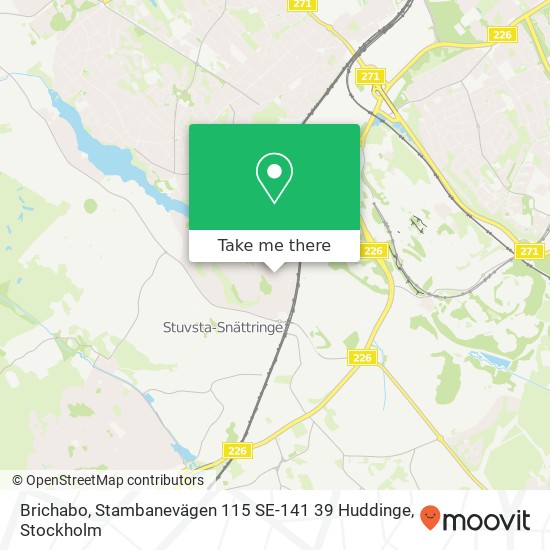 Brichabo, Stambanevägen 115 SE-141 39 Huddinge karta