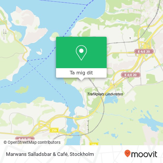 Marwans Salladsbar & Café, Nygårdsvägen 19 SE-143 45 Vårby karta