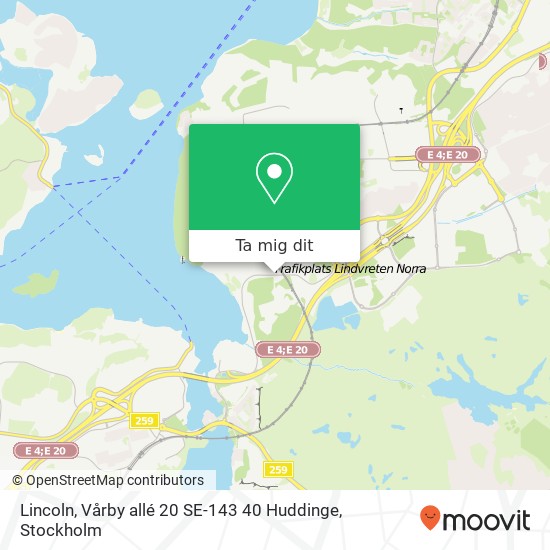 Lincoln, Vårby allé 20 SE-143 40 Huddinge karta