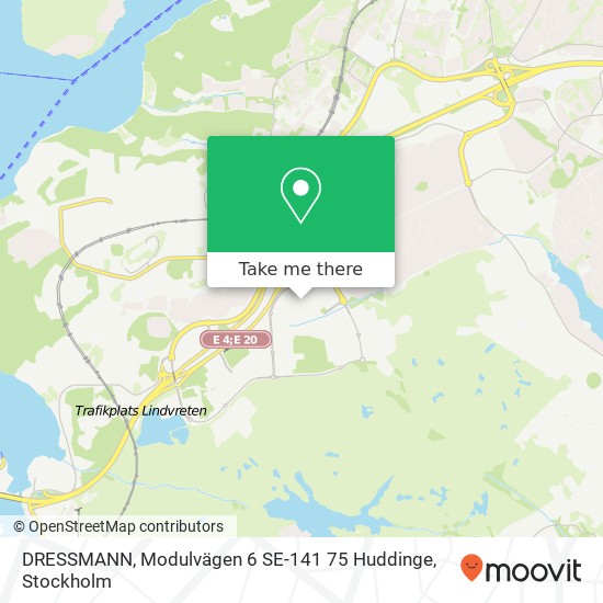 DRESSMANN, Modulvägen 6 SE-141 75 Huddinge karta
